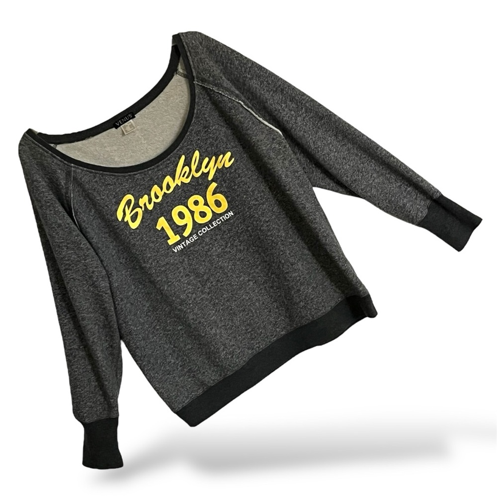 VENUS Brooklyn 1986 Off-Shoulder 80's Vintage Sweatshirt Perfect Condition NWOT - Picture 2 of 12
